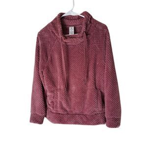 MEMBERS MARK Pink Fleece Sweater Sweatshirt plush pullover size small